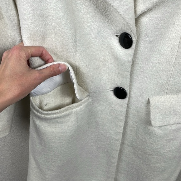 D&G Dolce & Gabbana Cream Ivory Wool Blend Pea Coat Mid Length Sz S - Picture 3 of 12